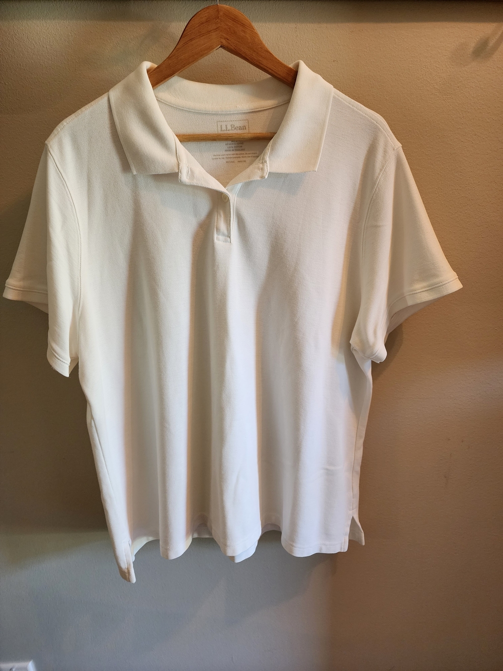 L.L. Bean White Cotton Polo Shirt 2X